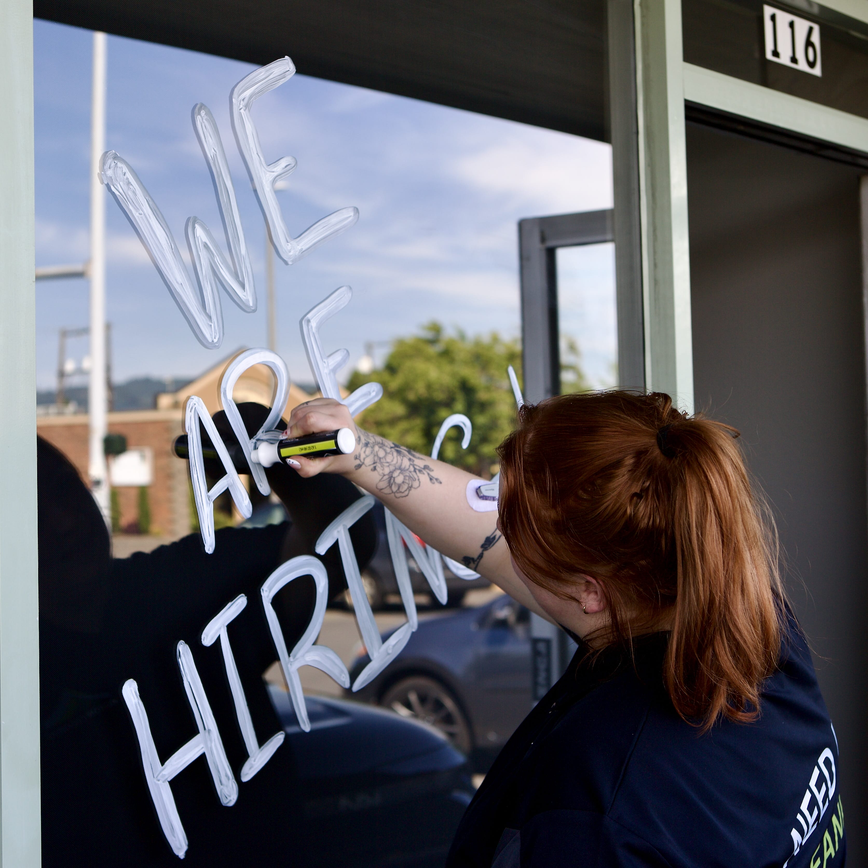 Alston Cleaning we are hiring window sign